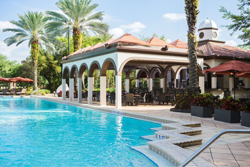 The outdoor pool at the Renaissance Orlando at SeaWorld.