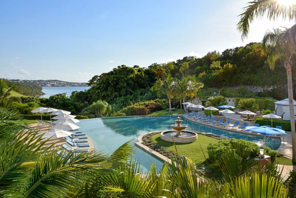 The outdoor pool at the Rosewood Bermuda.