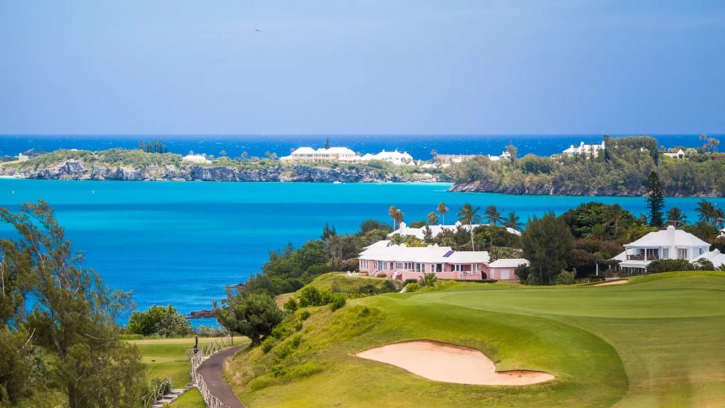The view of the golf course at the Rosewood Bermuda, one of the best hotels in Bermuda for families. 