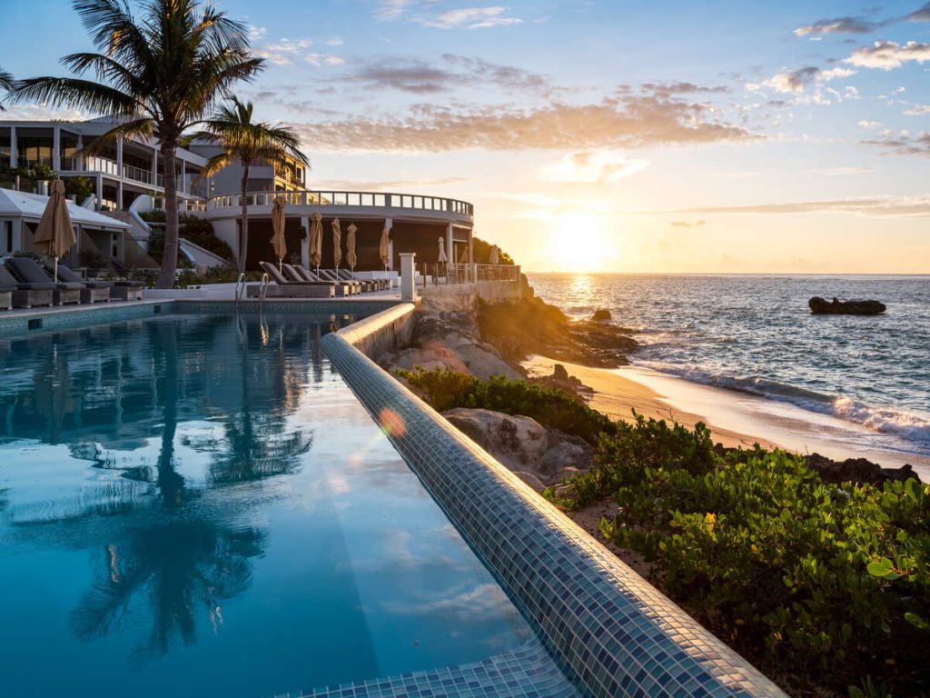 The outdoor pool at the Loren at Pink Beach.