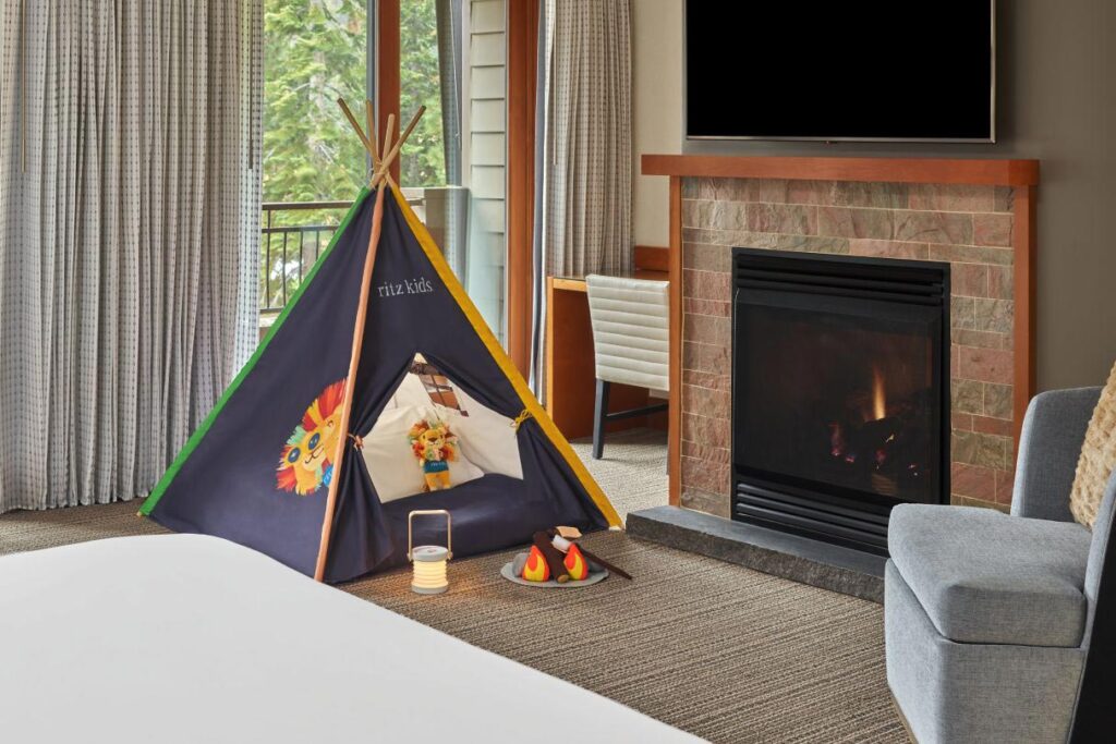 A tent and kids camping experience at the Ritz-Carlton, Lake Tahoe