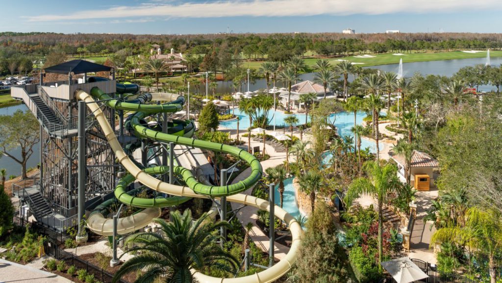The on-site water park at the Ritz-Carlton Orlando/ the JW Marriott.