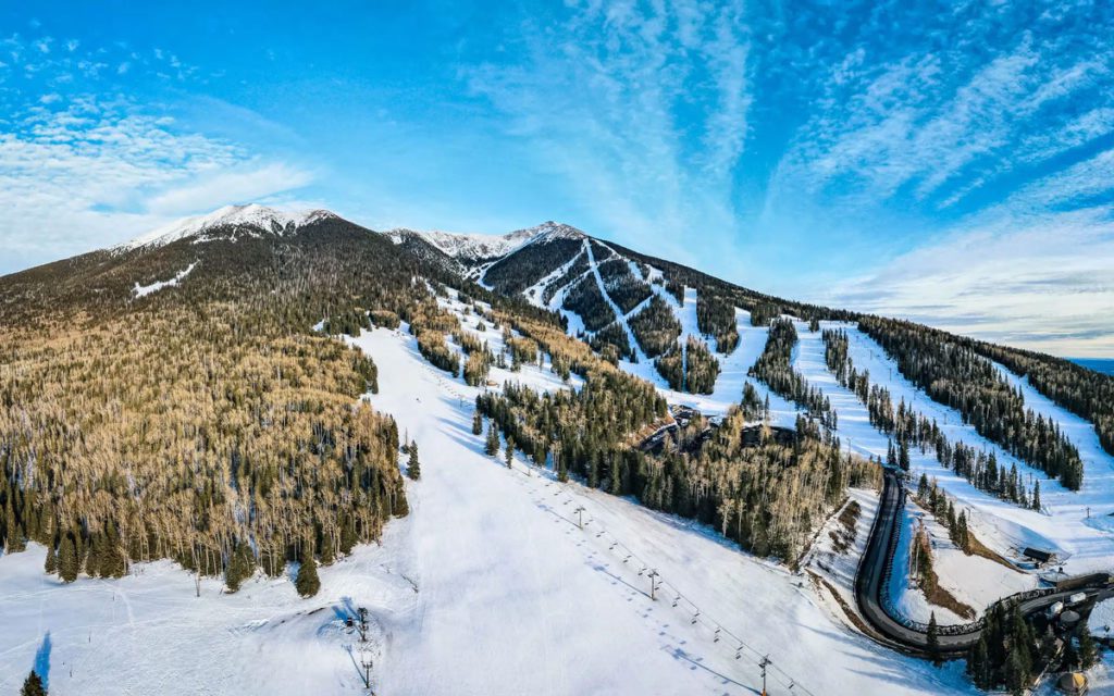 The slopes at Snowbowl Ski Resort, one of the best weekend getaways from Las Vegas for families.
