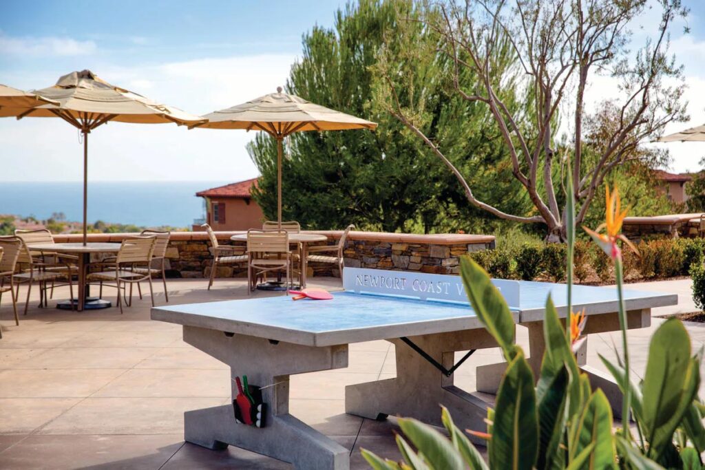 Outdoor table tennis at Marriott Newport Coast Villas.