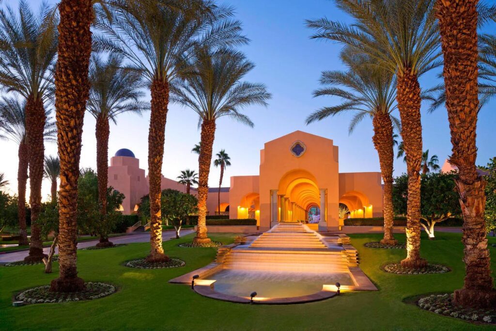 An outdoor view of the Westin Rancho Mirage Golf Resort and Spa,one of the best Marriott hotels in California for families.