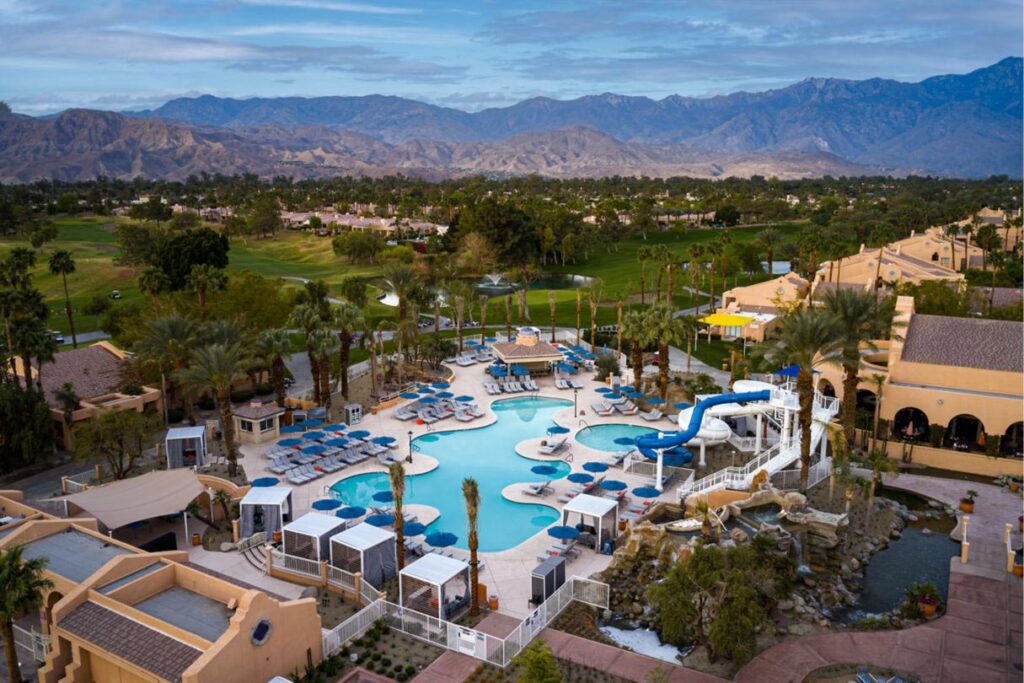An aerial view of the pool at The Westin Rancho Mirage Golf Resort & Spa